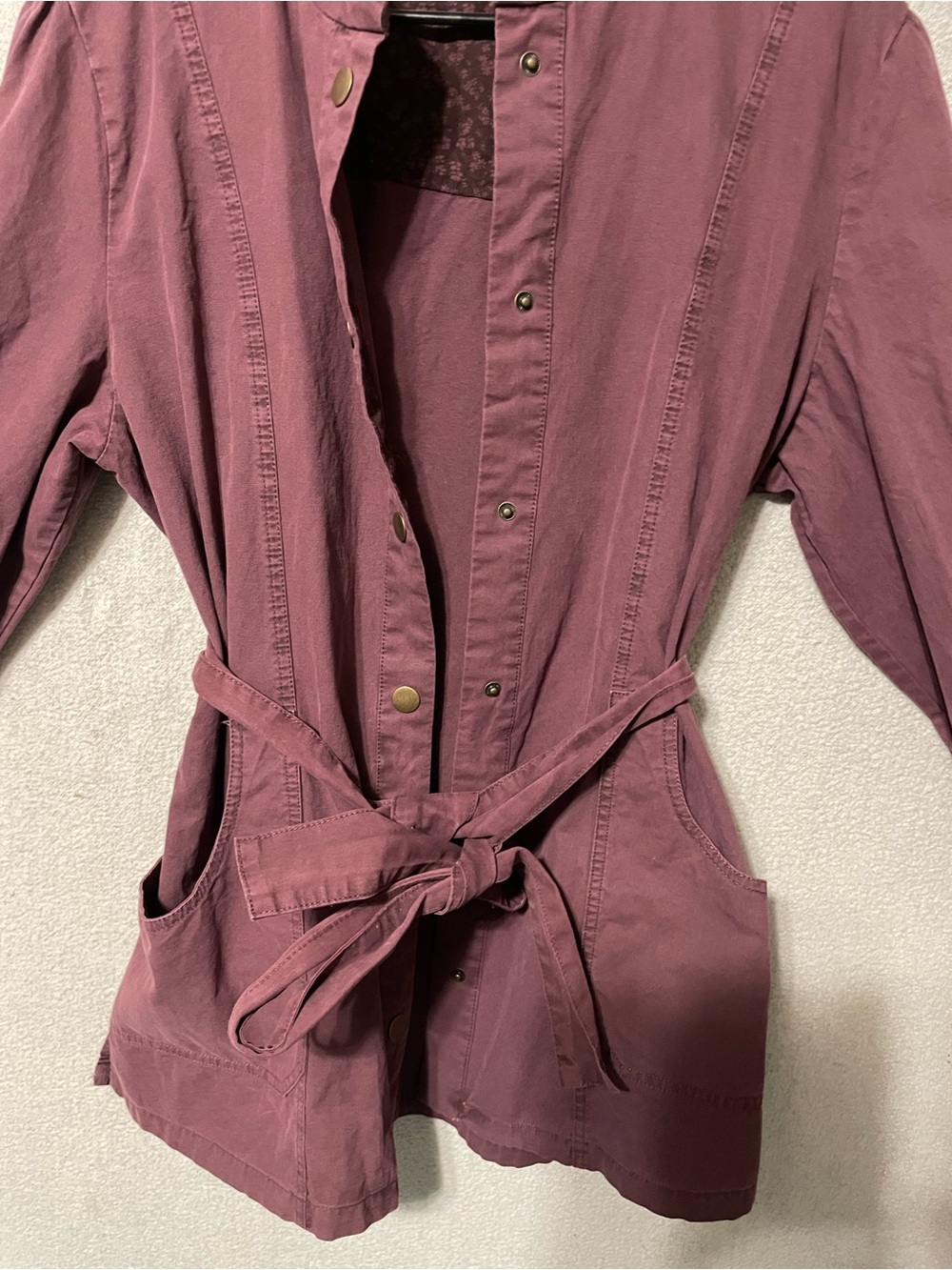 Maurices Dusty Rose Utility Jacket with Waist Tie - Picture 2 of 3